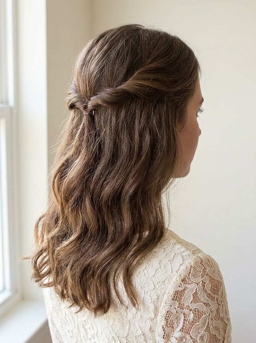 Lockerer Half-Up Twist - Frisuren zur Konfirmation